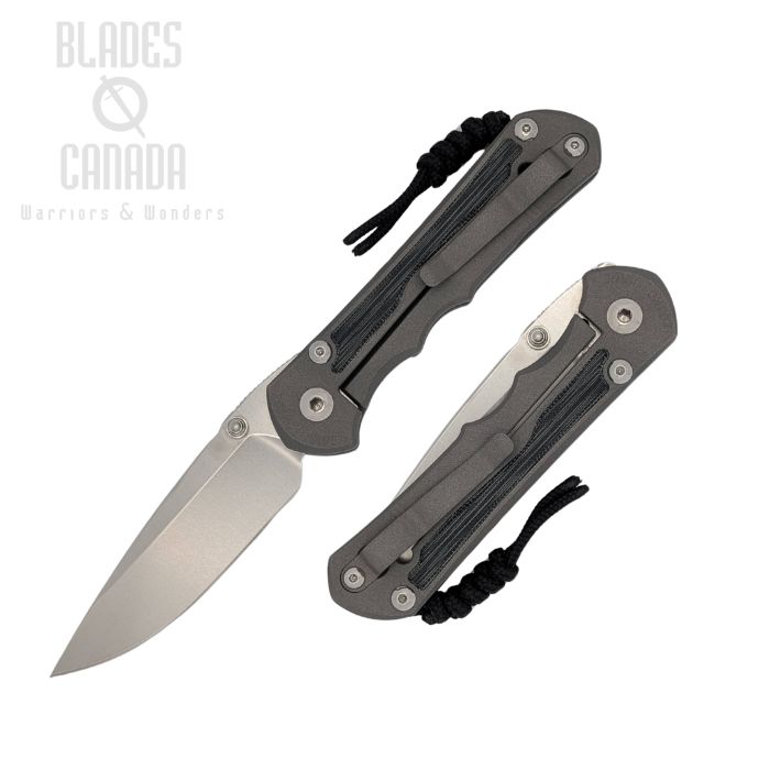 Chris Reeve Large Inkosi Framelock Folding Knife, MagnaCut Sandblasted, Titanium Micarta Black Inlay